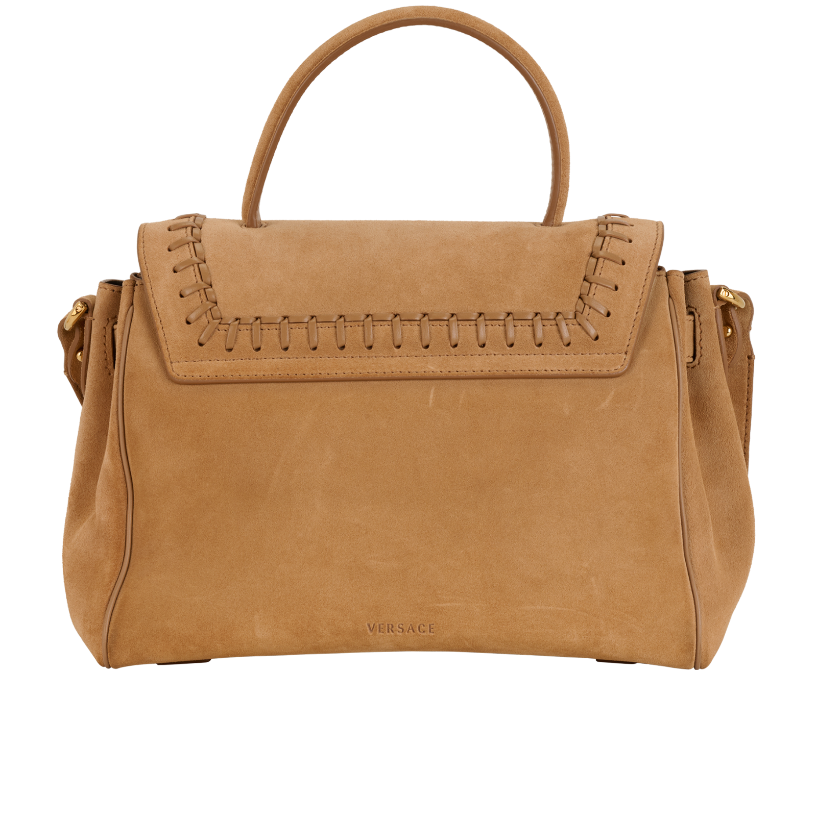 Le Medusa Top Handle, &pound;450, Handbags, Tan, Suede, Back view